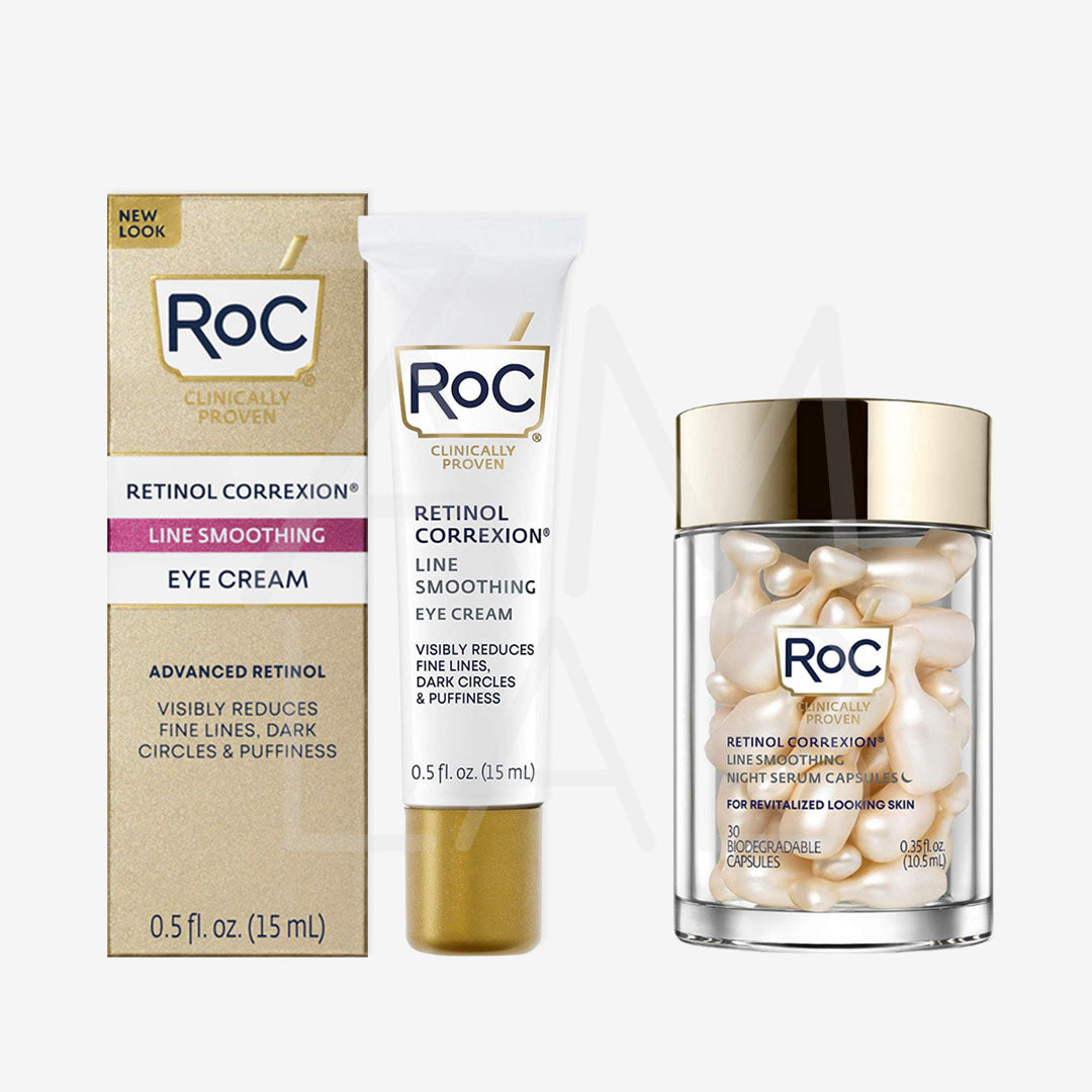 RoC Retinol Correxion Line Smoothing Eye Cream | Night Retinol Serum Capsules